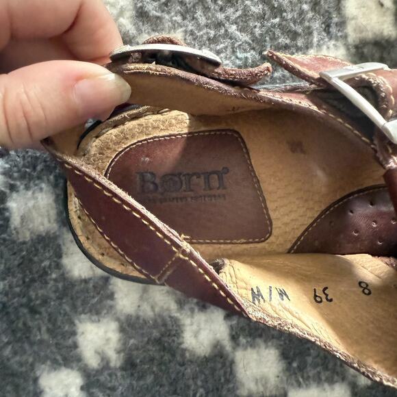 Born Shoes Fisherman Sandals Mens Size 8 EU 39 Leather Buckle Comfort - Picture 7 of 10